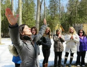 women celebrating each other at retreat